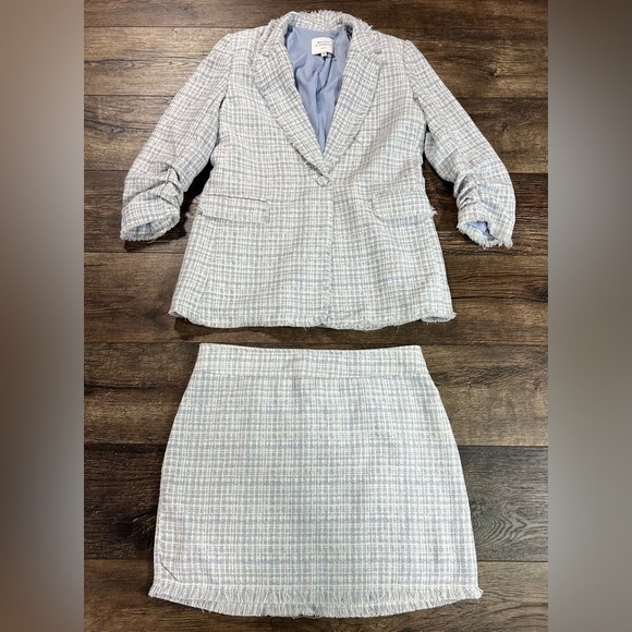 NWOT Maison D’ Amelie Soft Blue Blazer/Skirt Set - Picture 1 of 5